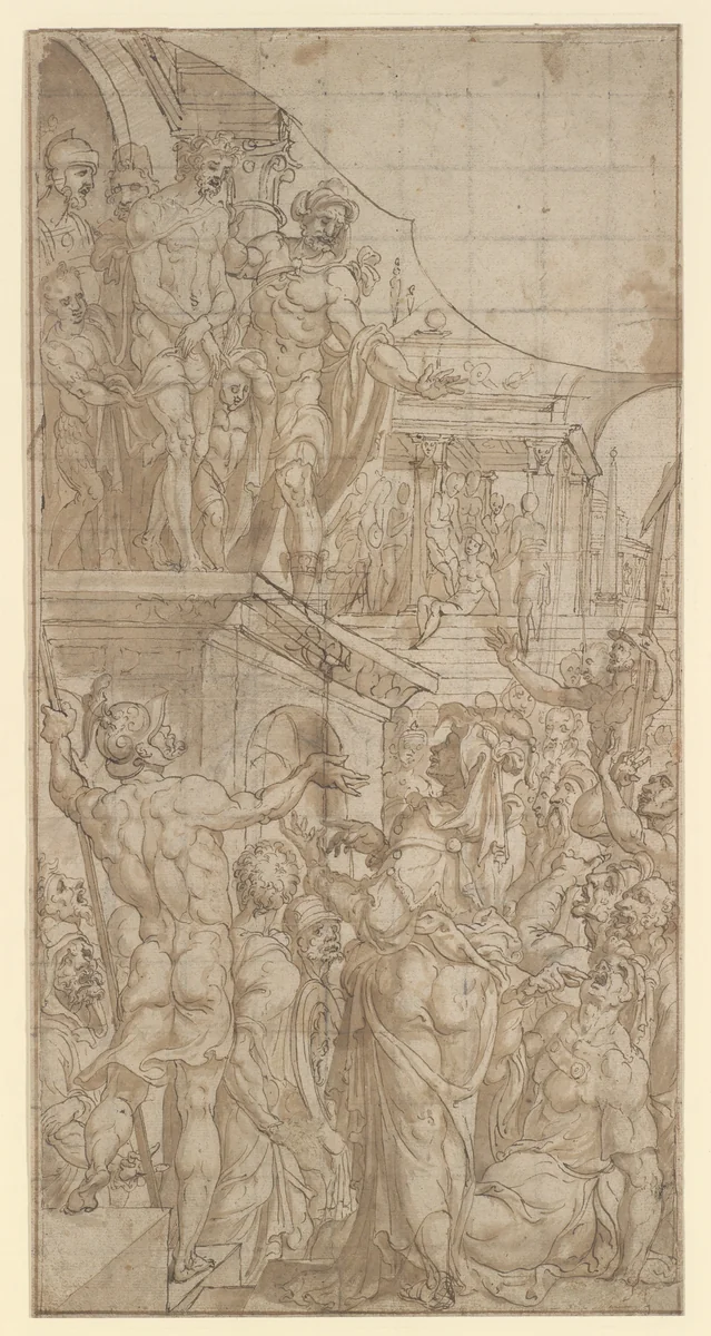 Ecce Homo by Maarten van Heemskerck, drawing, 1510-1574