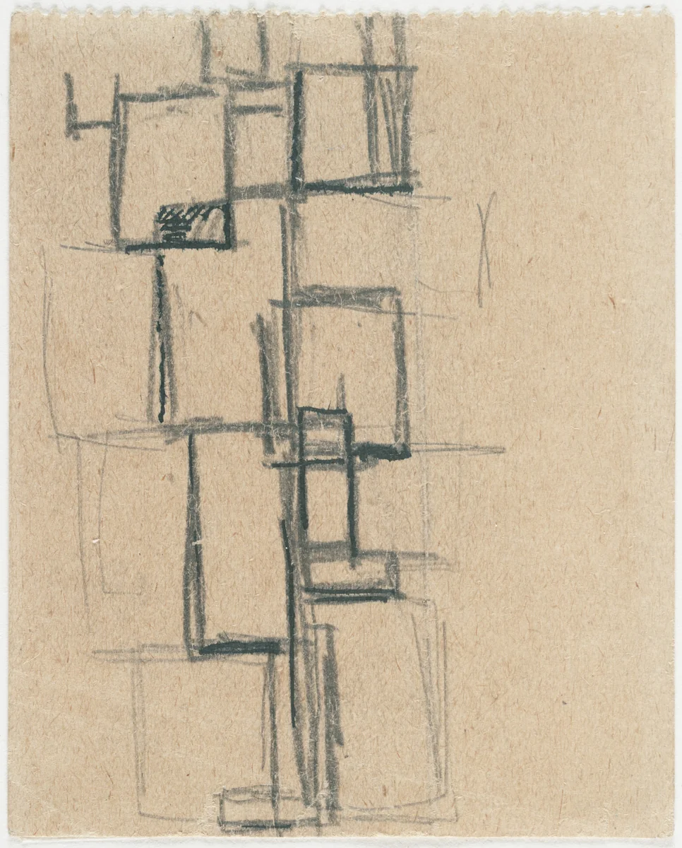 Study for Rhythm of a Russian Dance by Theo van Doesburg, drawing, 1917
