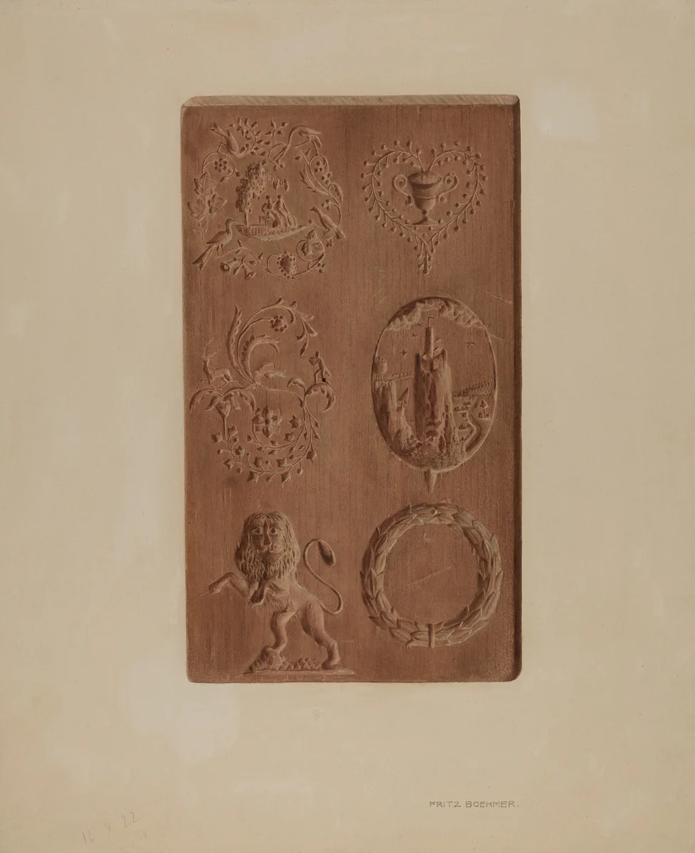 Springerle for Christmas Cookies by Fritz Boehmer, index of american design, 1935-1942