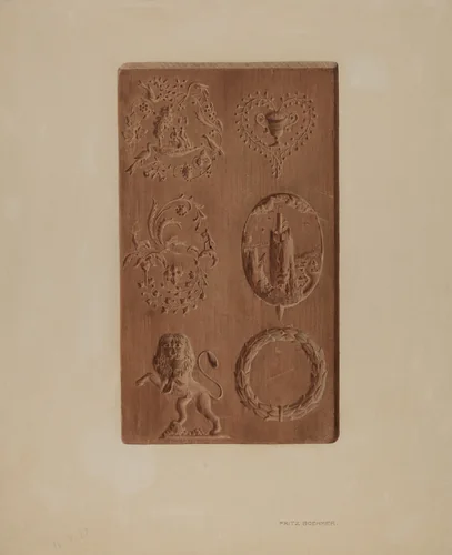 Springerle for Christmas Cookies by Fritz Boehmer, index of american design, 1935-1942