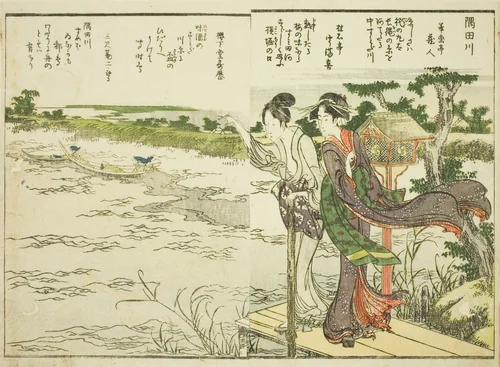 Sumida River, from vol. 1 of the illustrated book "Fine Views of the Eastern Capital at a Glance (Toto shokei ichiran)" by Katsushika Hokusai (葛飾 北斎), print, 1800