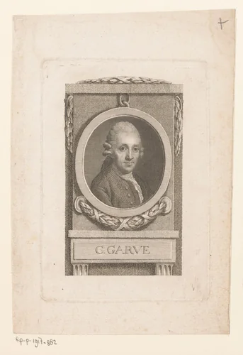 Portret van Christian Garve by Christian Gottlieb Geyser, print, 1752-1798