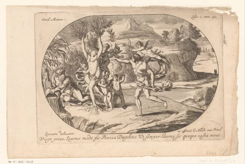 Apollo en Daphne by anonymous, print, 1658-1709