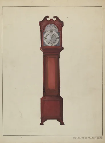 Grandfather's Clock by Cornelius Frazier, index of american design, 1936