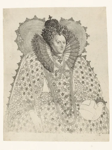 Portret van Elizabeth I Tudor, koningin van Engeland by Crispijn van de Passe, print, 1603-1637