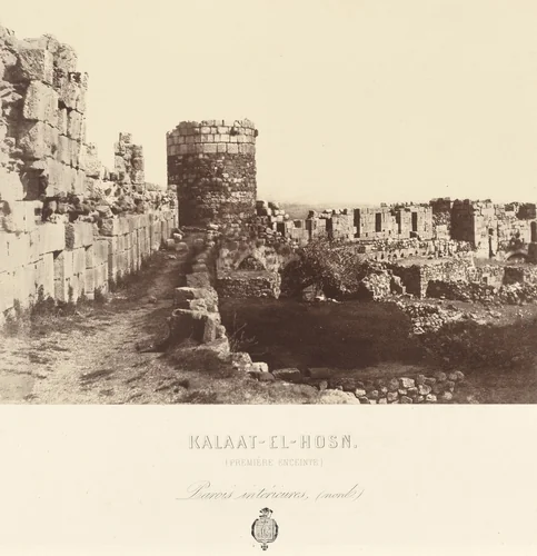 Kalaat el Hosn (Castle of the Knights, Syria) by Louis de Clercq, photograph, 1859