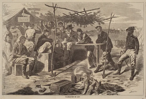 Thanksgiving in Camp by Winslow Homer, print, 1862