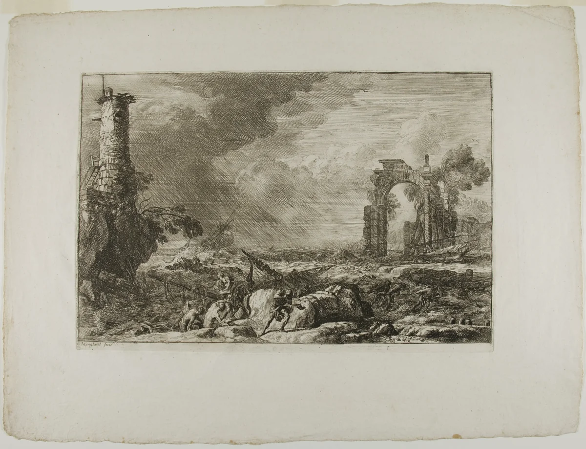 The Shipwreck by Adrien Manglard, print, 1753-1754