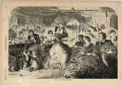 Fall Games—the Apple-Bee by Winslow Homer, print, 1859
