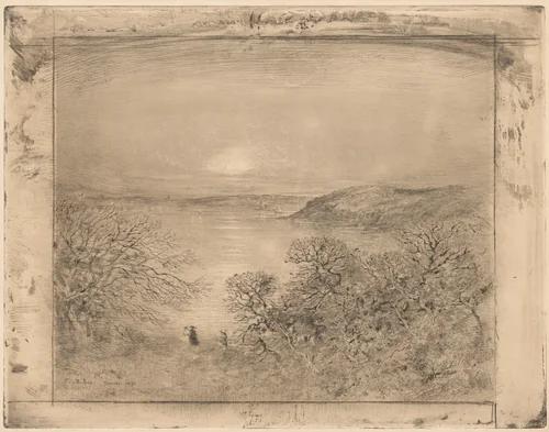 Lever de lune a Dinard (Moonrise at Dinard) by Félix-Hilaire Buhot, print, 1891