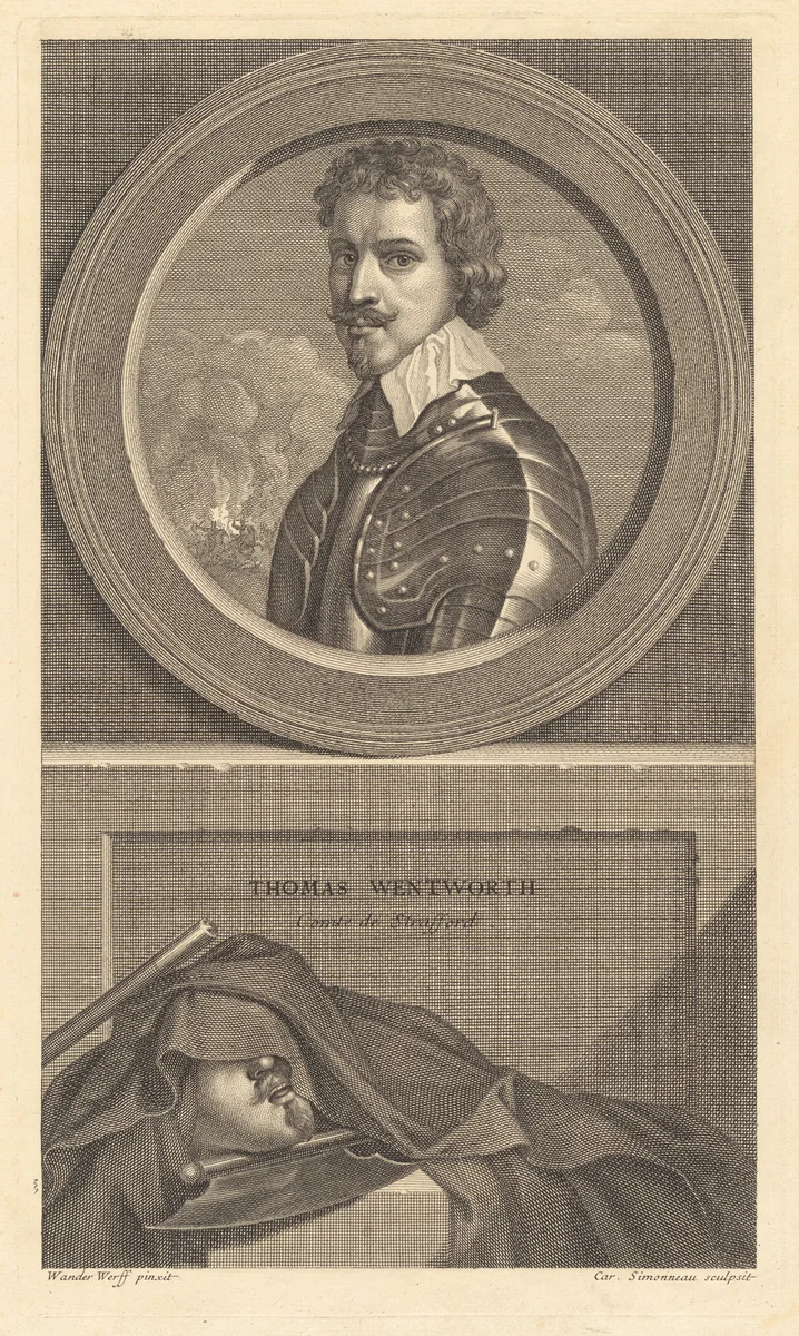 Thomas Wentworth, Earl of Strafford by Charles Simonneau
Sir Anthony van Dyck
Adriaen van der Werff, print, 1645-1728