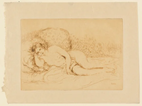Reclining Nude by Pierre-Auguste Renoir, print, 1906