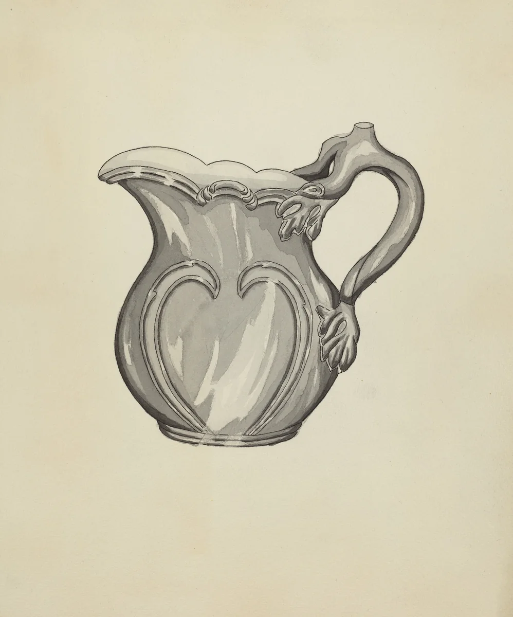 Silver Plated Water Pitcher by Ellen Duncan, index of american design, 1936