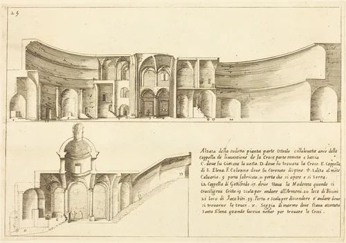 Elevation of the Chapel of the Invention of the Cross by Jacques Callot, print, 1619