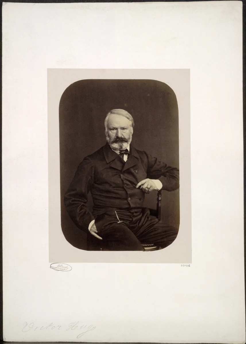 Portrait of Victor Hugo on Guernsey by Edmond Bacot, photograph, 1862