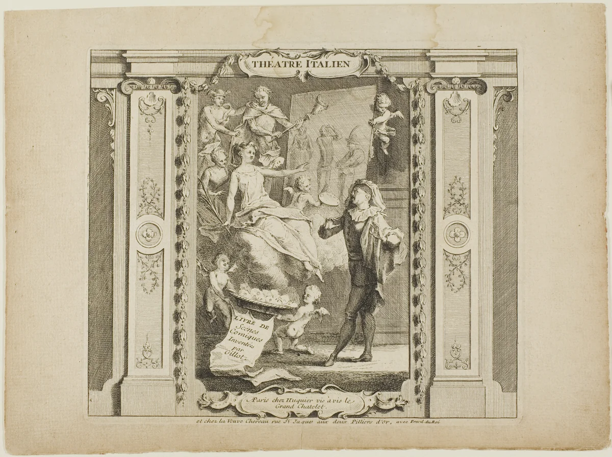 Théatre Italien, frontispiece to the Livre de Scenes Comiques by Gabriel Huquier, print, 1729-1732