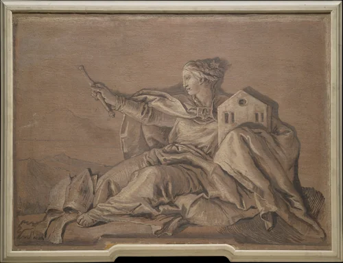 Allegorical Figure Representing Europe by Giovanni Domenico Tiepolo, painting, 1747-1804