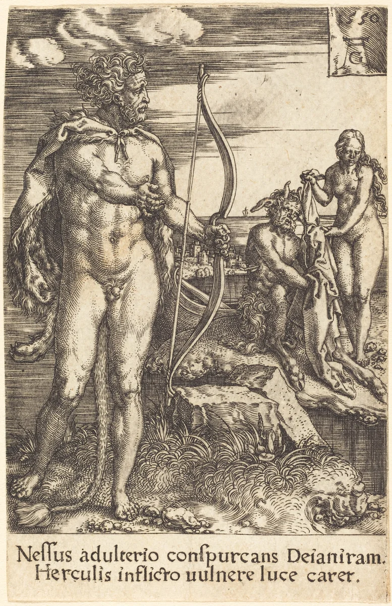Hercules Killing Nessus by Heinrich Aldegrever, print, 1550