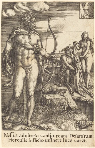 Hercules Killing Nessus by Heinrich Aldegrever, print, 1550