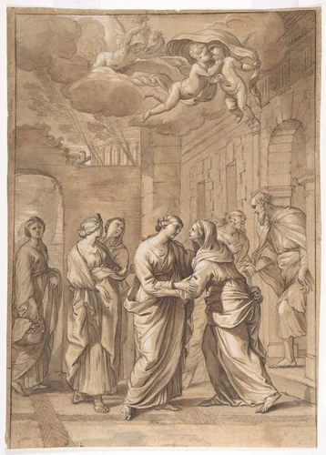 The Visitation by Nicolas Mignard, drawing, 1644-1654