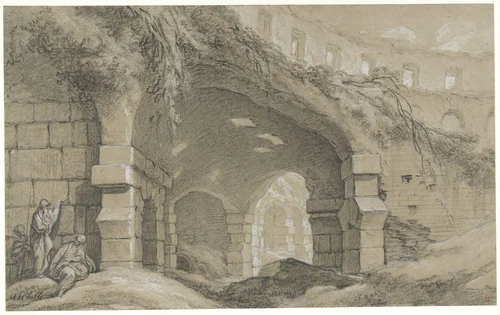 The Colosseum in Rome by Charles Michel-Ange Challe, drawing, 1742-1764
