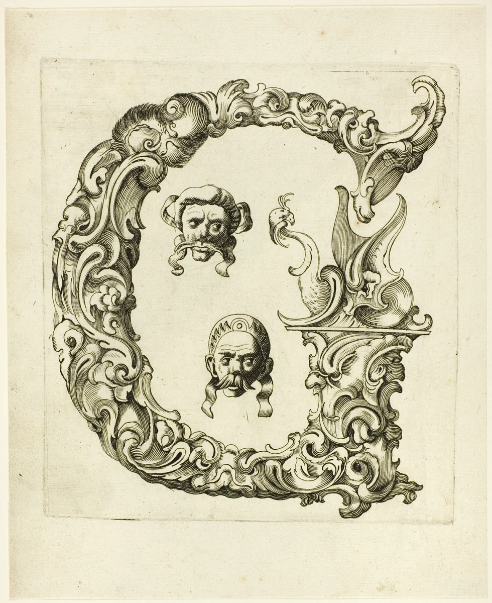 Letter G by Peter Aubry, print, 1630