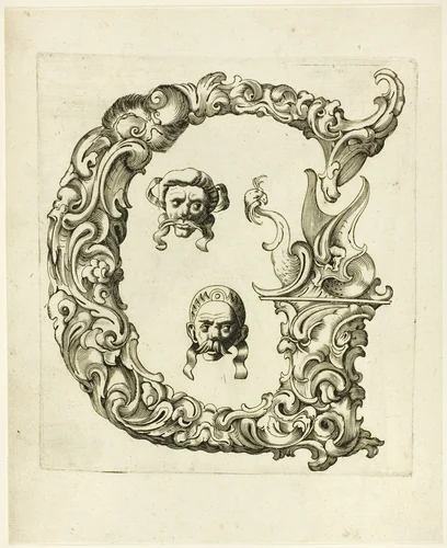 Letter G by Peter Aubry, print, 1630