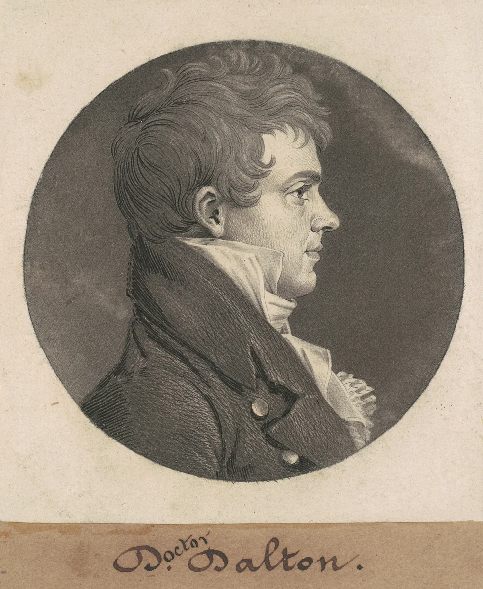 Doctor Dalton by Charles B. J. Févret de Saint-Mémin, print, 1809