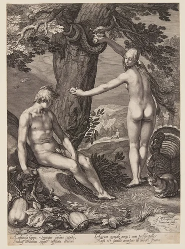 Temptation of Man, from History of the First Parents of Man by Jan Saenredam, print, 1604