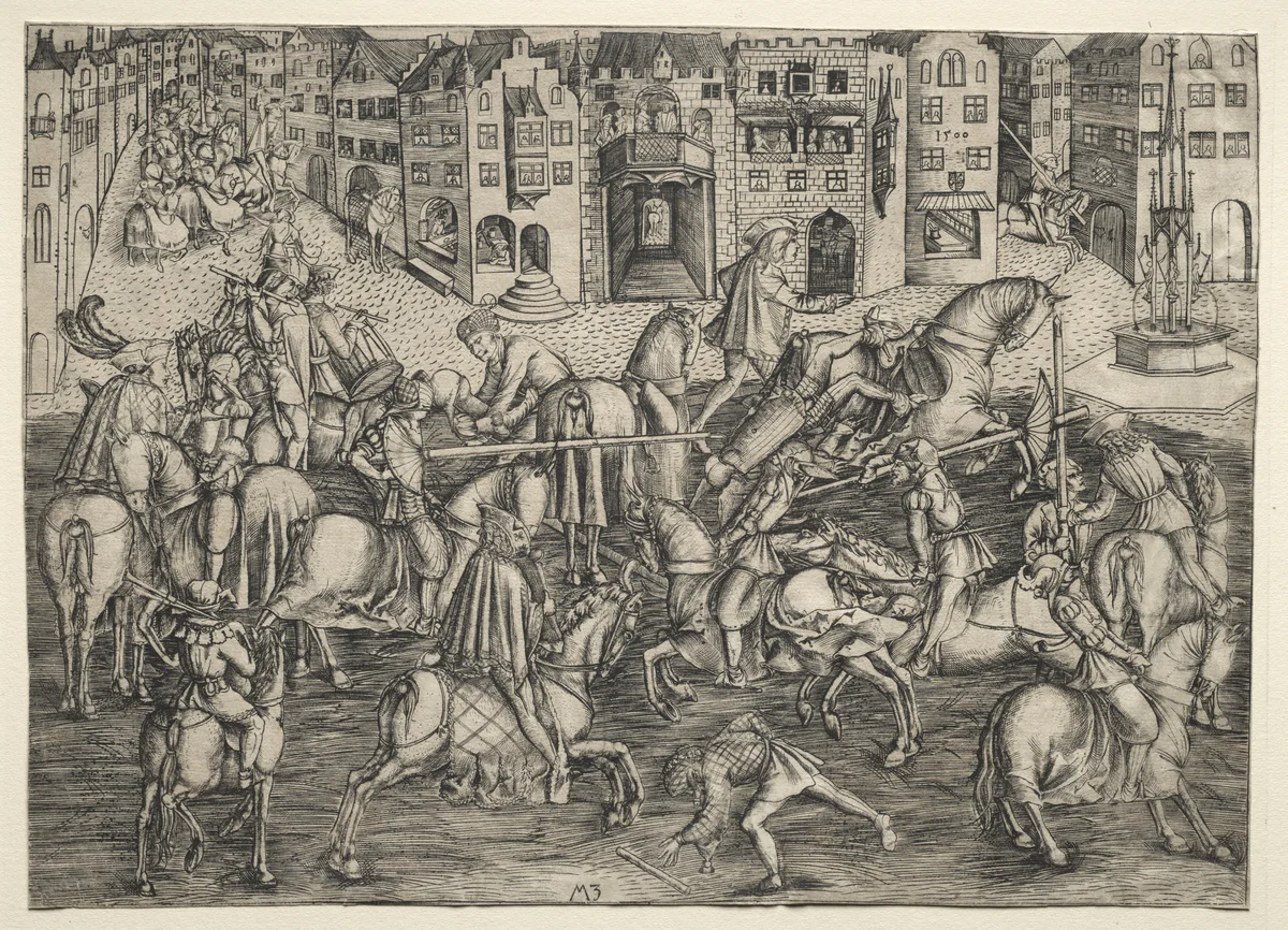 The Great Tournament: Munich by Master MZ, print, 1495-1505