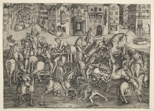 The Great Tournament: Munich by Master MZ, print, 1495-1505