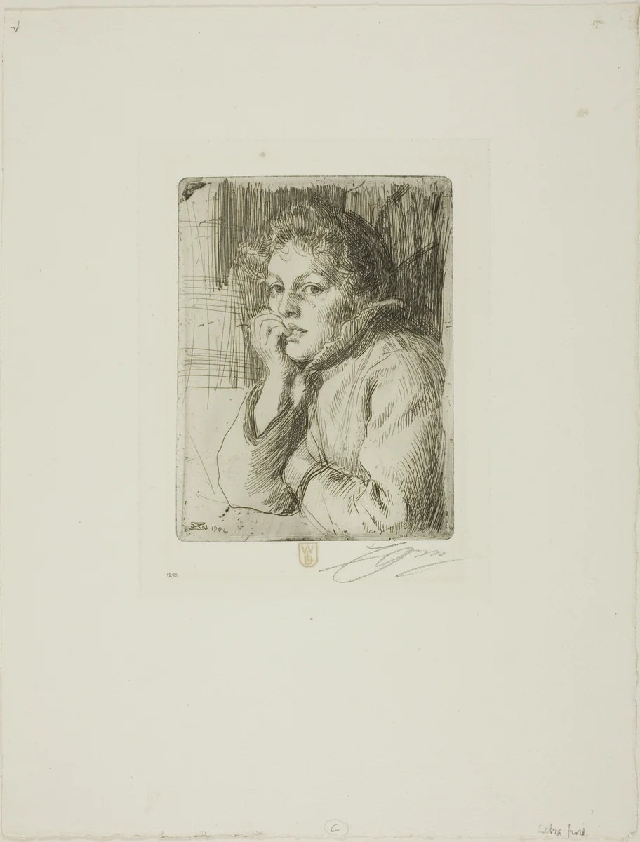 Kesti, a Mora Peasant by Anders Zorn, print, 1906