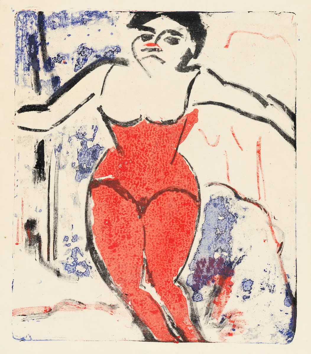 Performer Bowing by Ernst Ludwig Kirchner, print, 1909