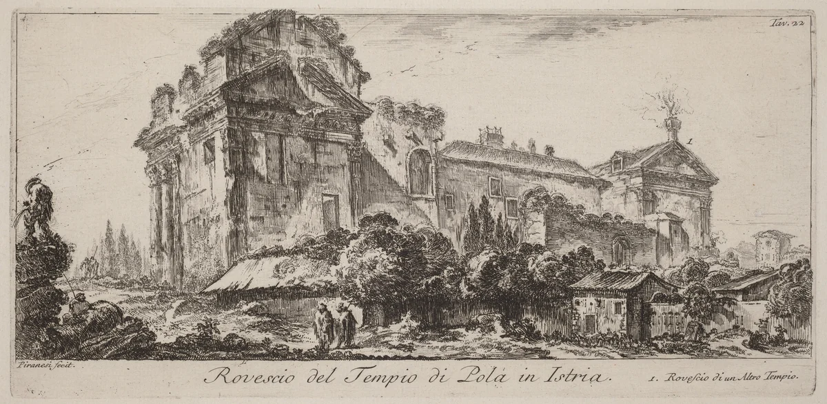 Rovescio del Tempio di Pola in Istria by Giovanni Battista Piranesi, portfolio, 1748