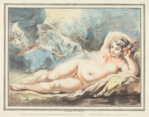 Jupiter and Danaë by Louis-Marin Bonnet; François Boucher, print, 1774