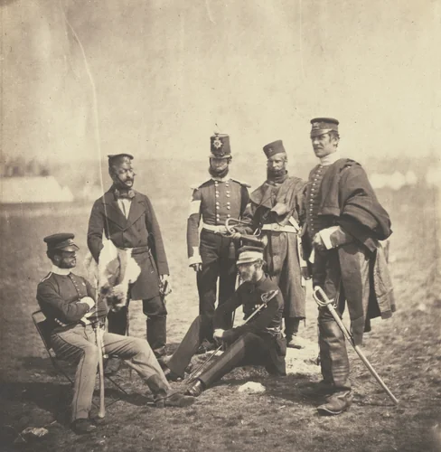 Brigadier General Van Straubenzee and Officers of the Buffs by Roger Fenton, photograph, 1855