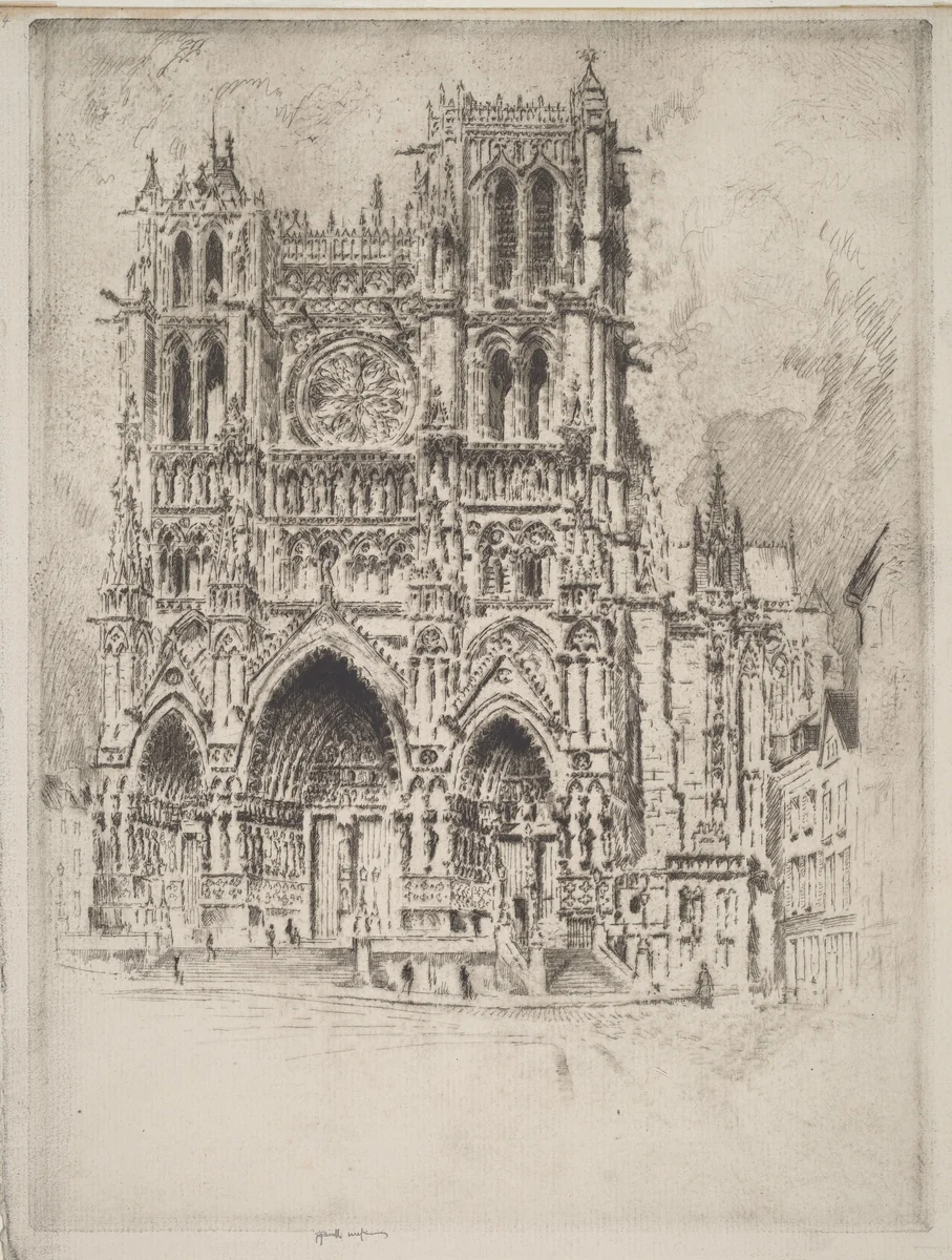 The West Front, Amiens by Joseph Pennell, print, 1907