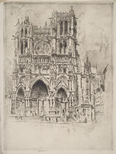 The West Front, Amiens by Joseph Pennell, print, 1907