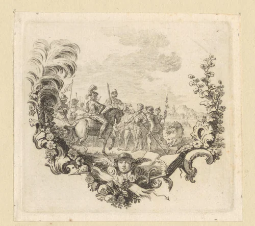 Johann Cicero van Brandenburg als overwinnaar by Georg Friedrich Schmidt, print, 1751