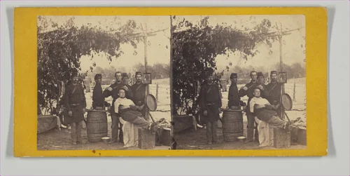 Camp Scenes, Army of the Potomac. The Amateur Barber. by Thomas C. Roche, photograph, 1860-1869