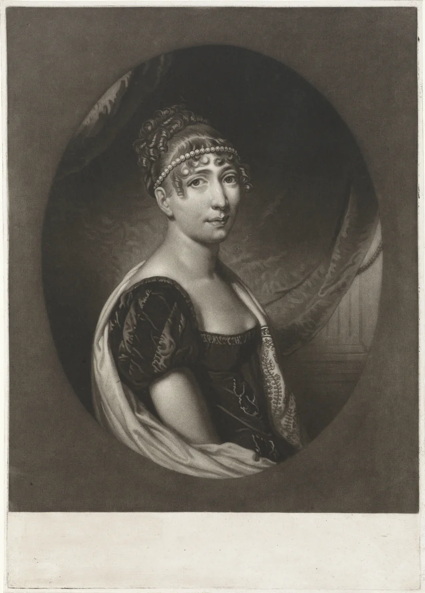 Portret van Hortense Eugénie de Beauharnais, koningin van Holland by Charles Howard Hodges, print, 1806-1837
