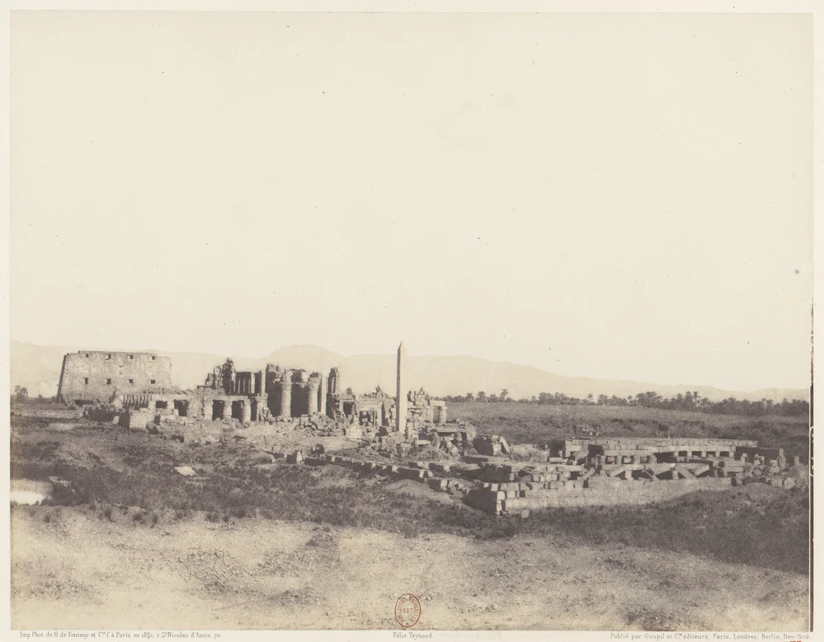 Karnak (Thèbes), Vue Générale des Ruines Prise du Sud-Est, en T by Félix Teynard, photograph, 1851-1852