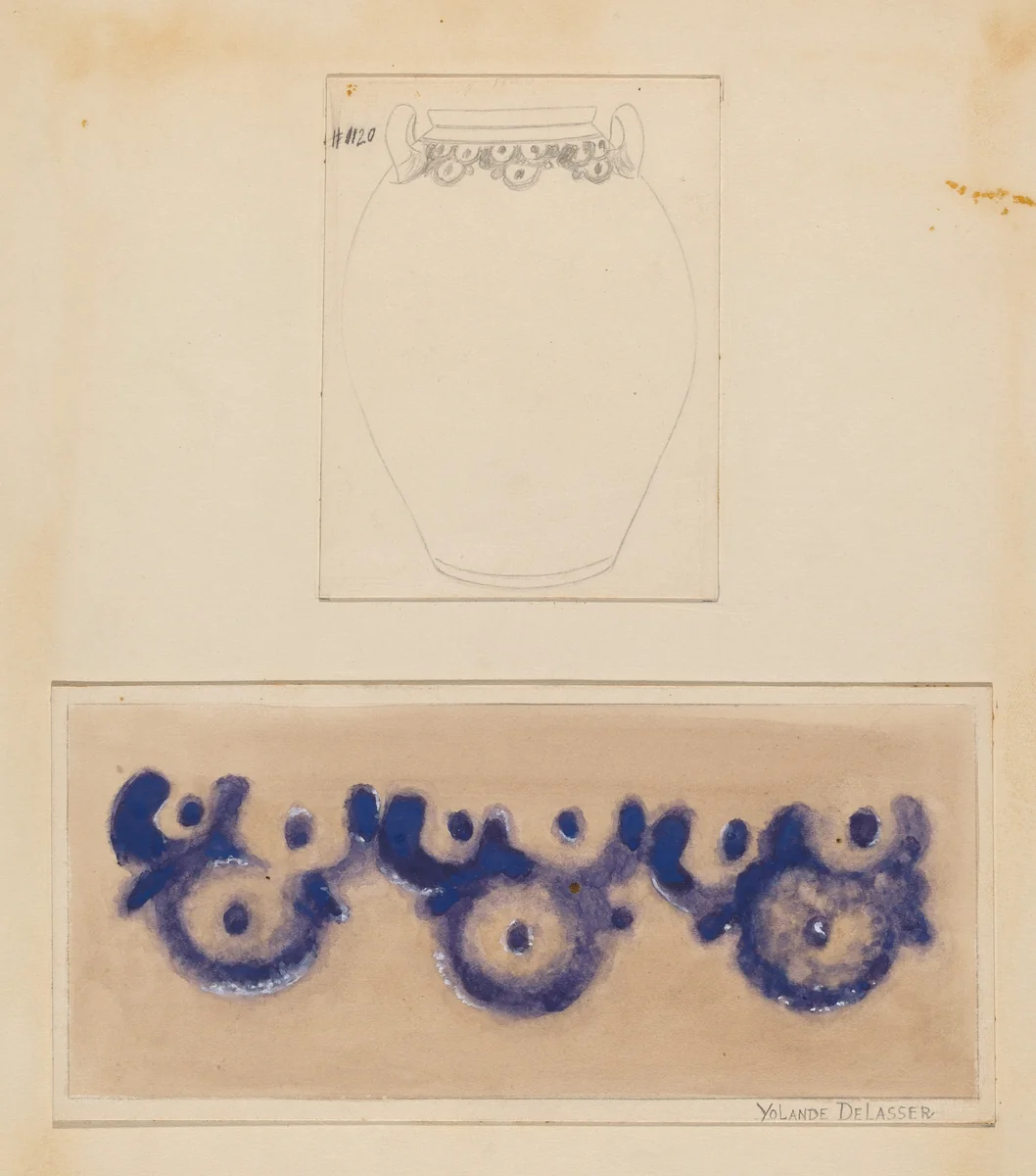 Crock by Yolande Delasser, index of american design, 1937