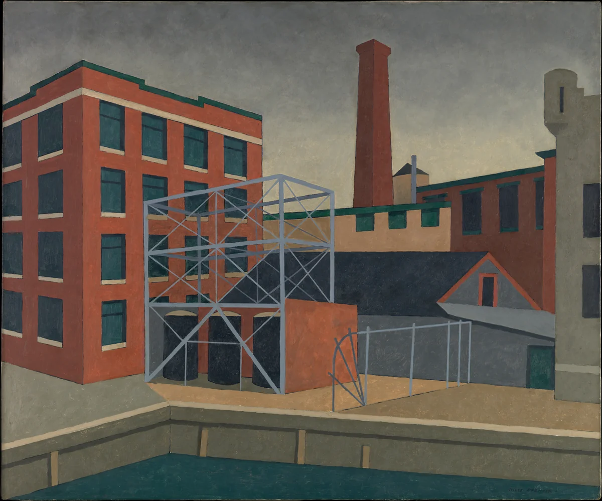 Waterfront Mill by Niles Spencer, painting, 1940