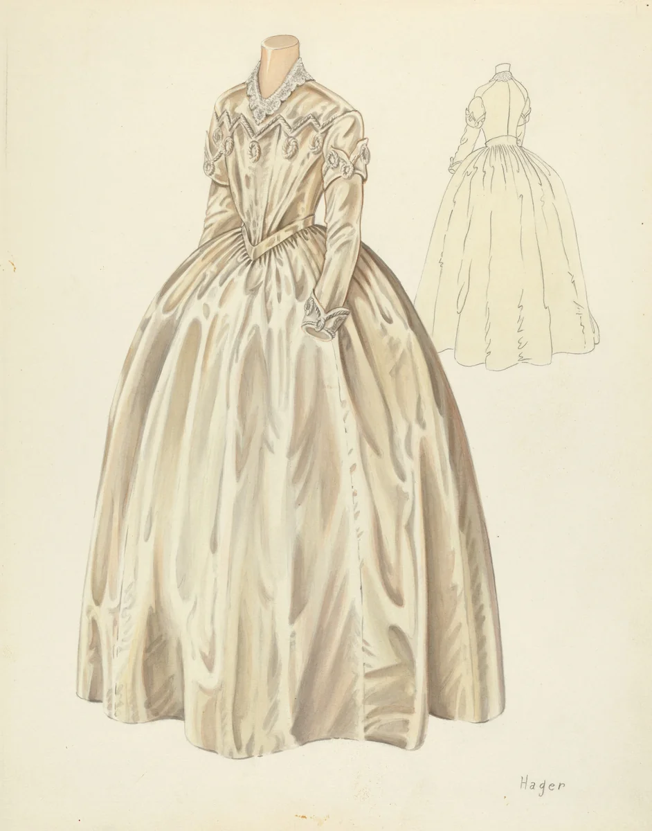 Wedding Dress by Lee Hager, index of american design, 1935-1942