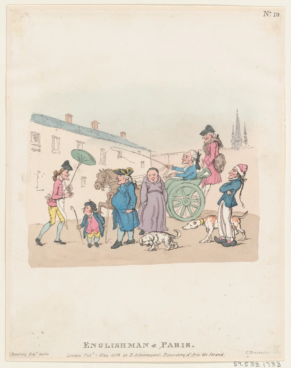 Englishman at Paris by Thomas Rowlandson, print, 1803