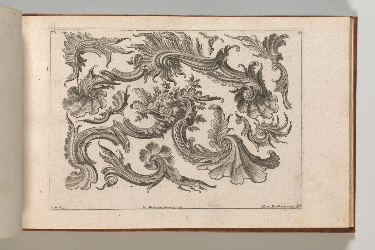 Various Designs for Rocaille Ornaments, Plate 3 from: 'Fortsezung von unterschielichen Auszierungen zu allerleij nüzlich anzuwenden' by Jeremias Wachsmuth, book, 1745-1755