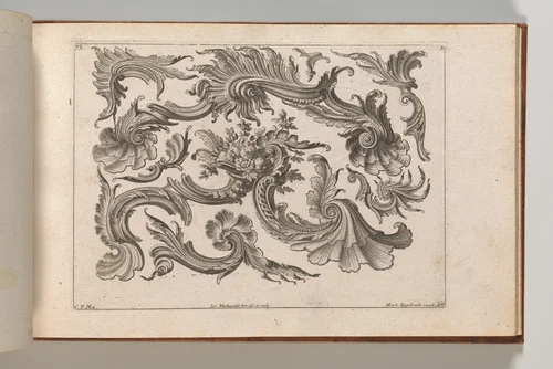 Various Designs for Rocaille Ornaments, Plate 3 from: 'Fortsezung von unterschielichen Auszierungen zu allerleij nüzlich anzuwenden' by Jeremias Wachsmuth, book, 1745-1755