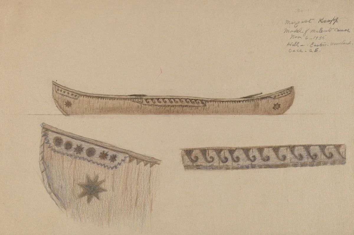Model of Canoe by Margaret Knapp, index of american design, 1935