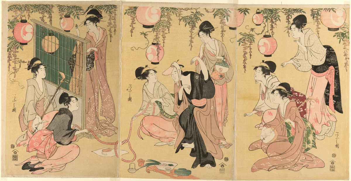 A Parody of Yuranosuke in the Pleasure Quarters (Mitate Yuranosuke yukyo) by Chobunsai Eishi, print, 1756-1829